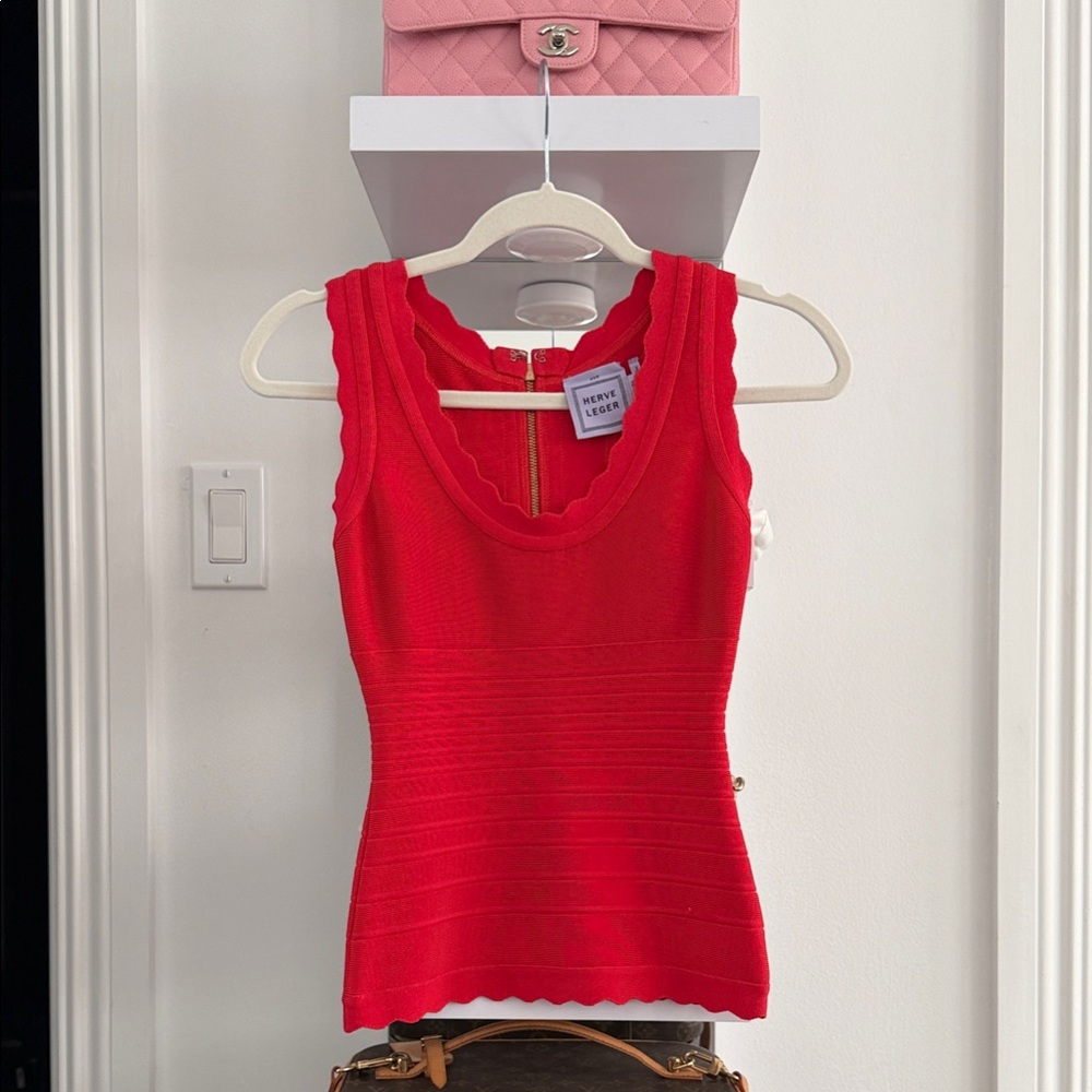 Herve Leger Scarlet Tank Top